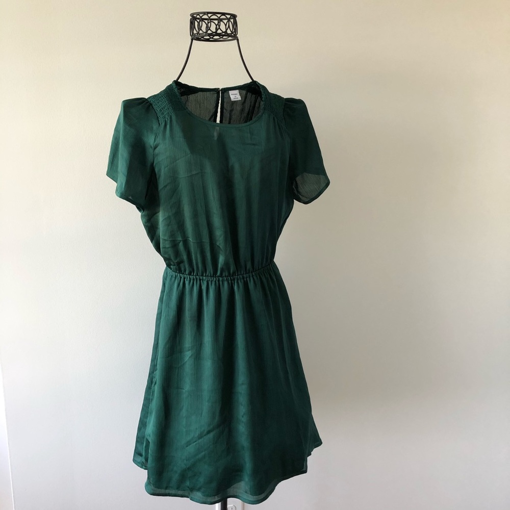 Old Navy Emerald Green Short Sleeve Mini Dress